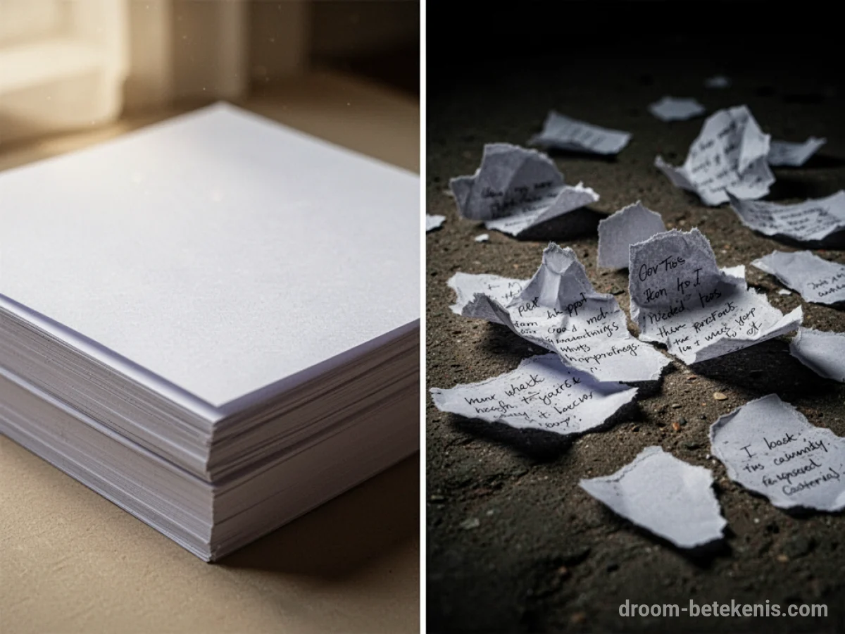 Gedetailleerde droominterpretatie: Verschillende scenario's met Papier in de droom