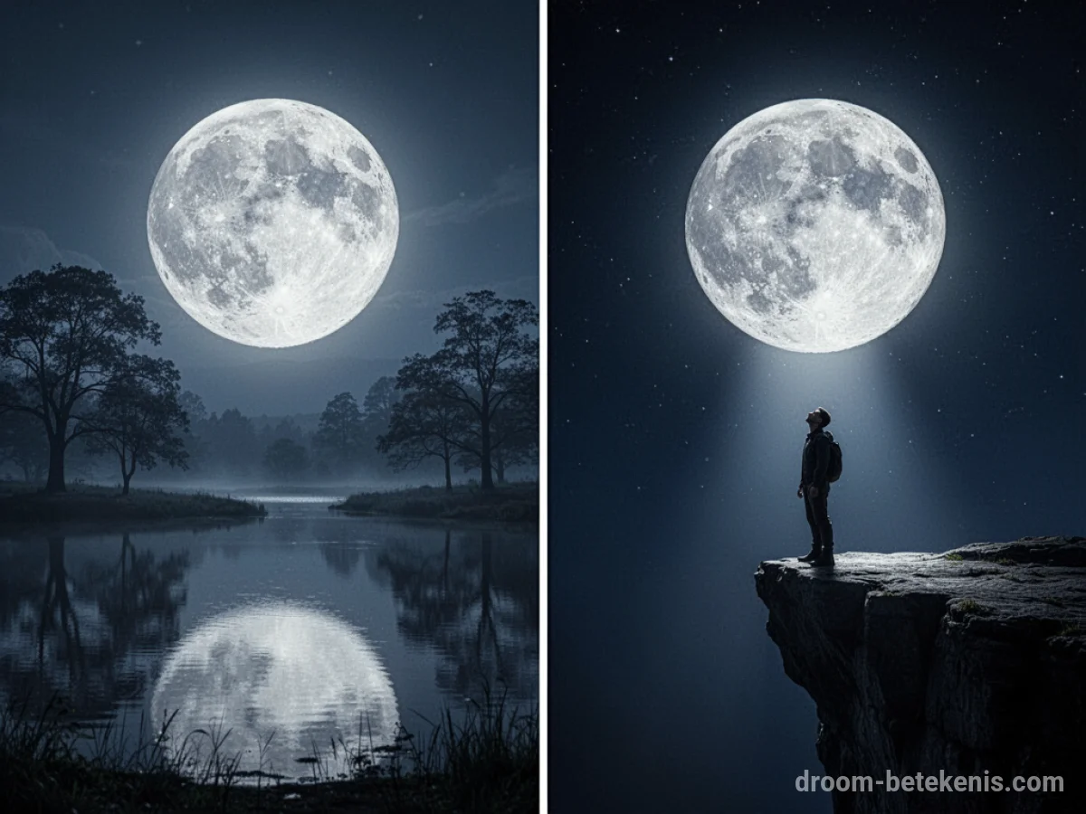 Gedetailleerde droominterpretatie: Verschillende scenario's met Volle maan in de droom