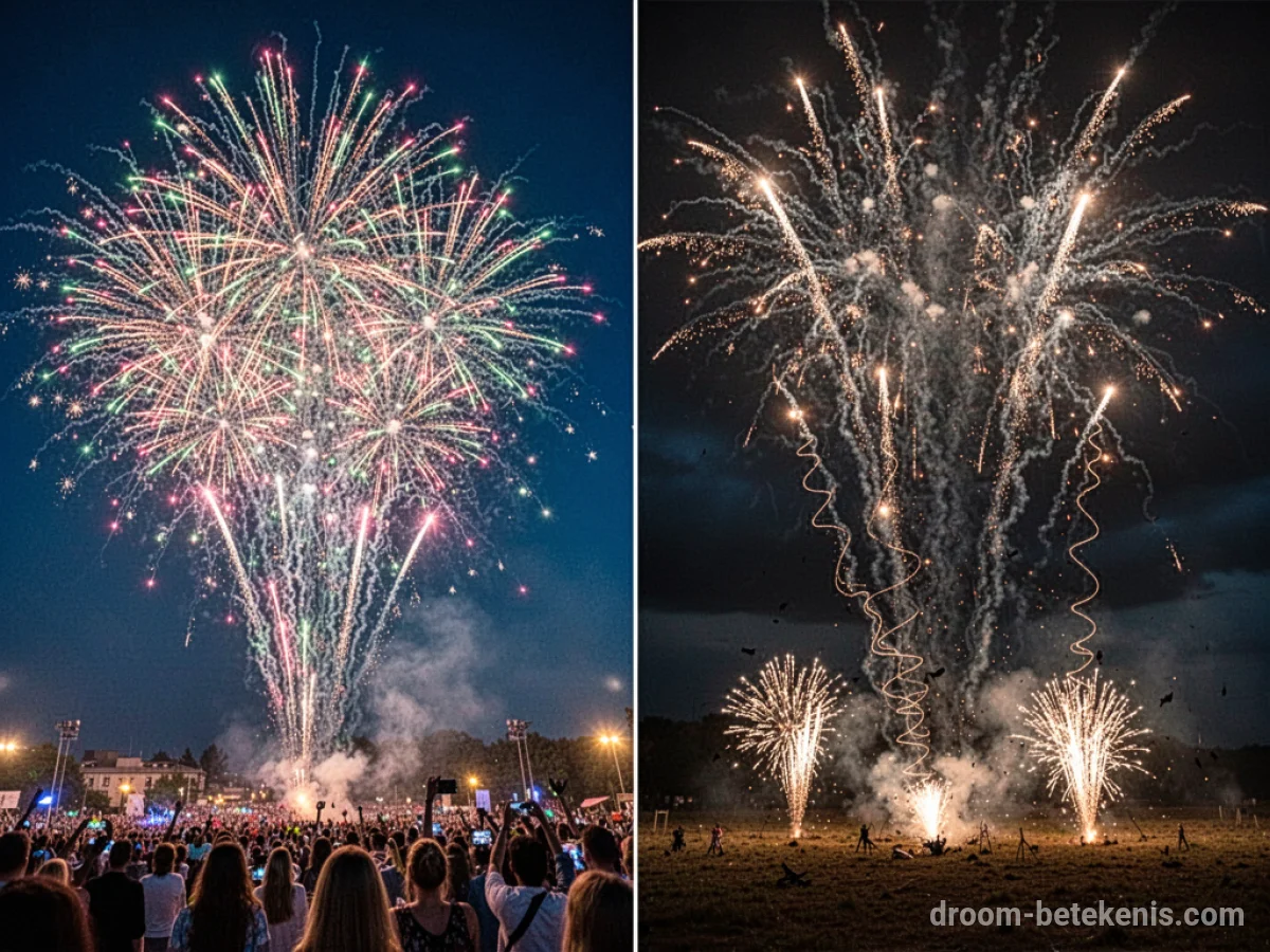 Gedetailleerde droominterpretatie: Verschillende scenario's met Vuurwerk in de droom